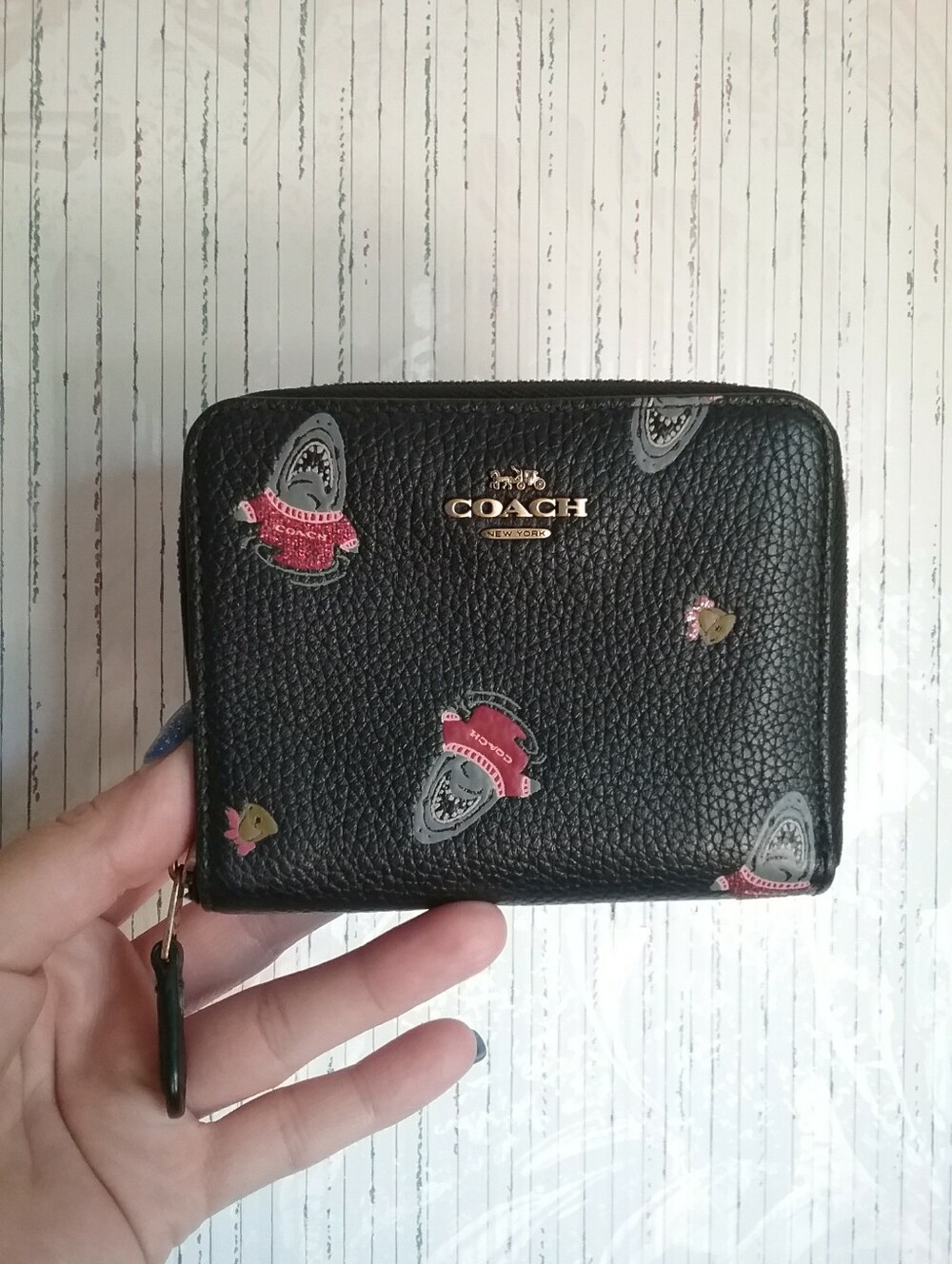 Coach Sharks In Christmas Sweaters Wallet